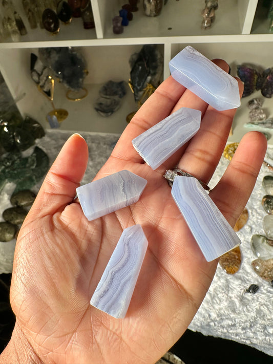 Blue Lace Agate Obelisk Point