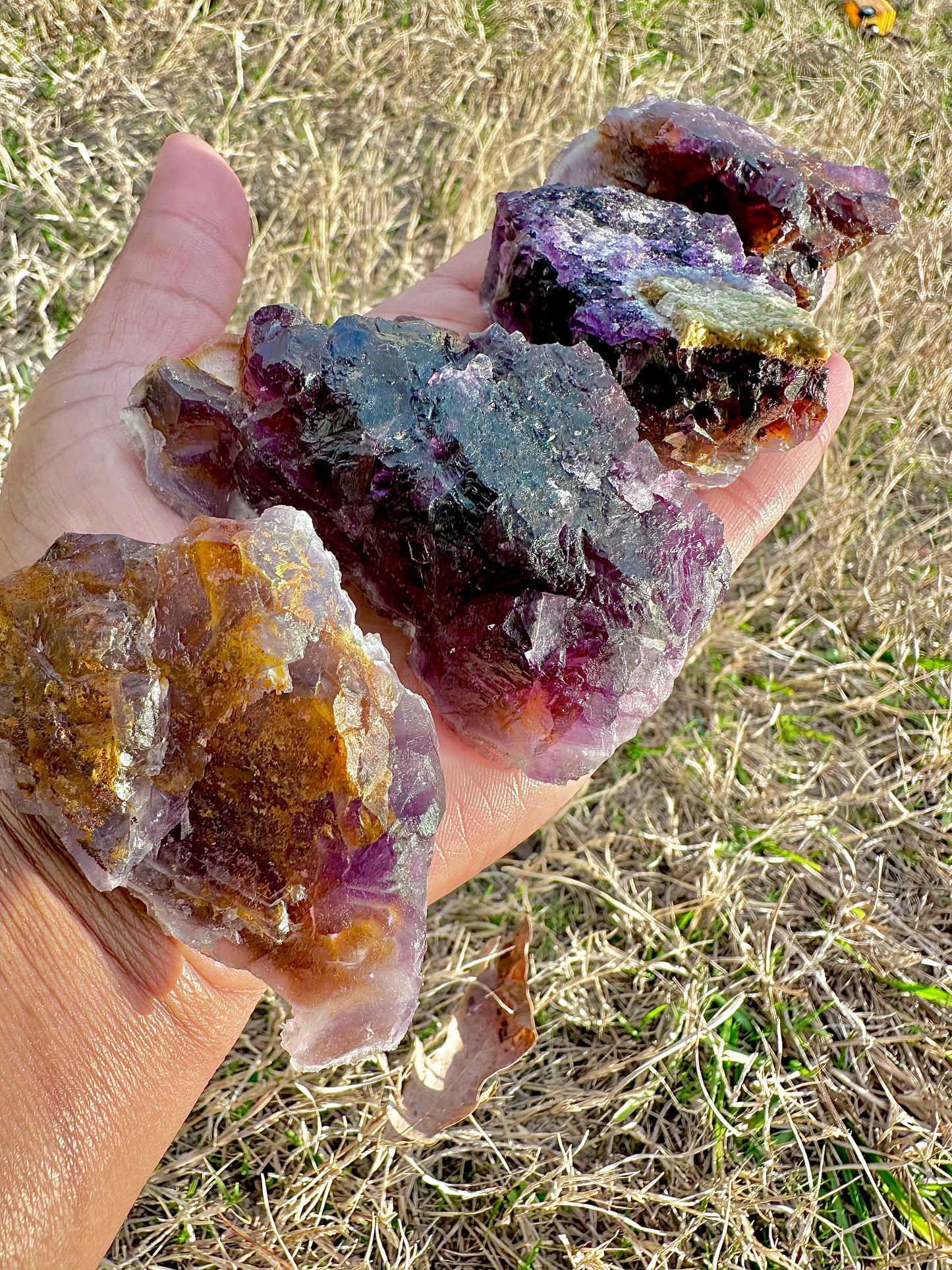 Fluorescent Fluorite, Sphalerite, Quartz and Chalcedony Specimen (uv reactive)