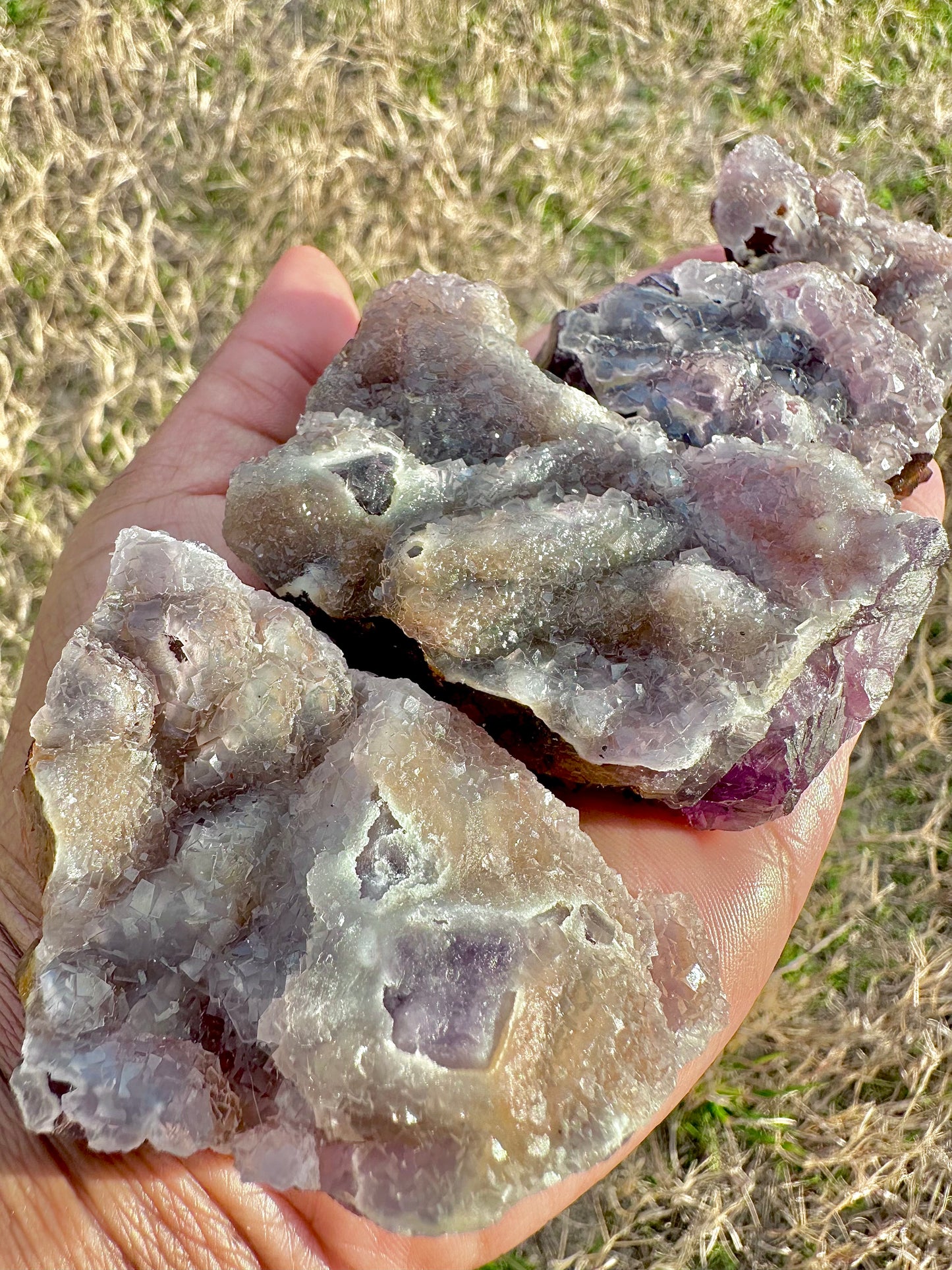 Fluorescent Fluorite, Sphalerite, Quartz and Chalcedony Specimen (uv reactive)