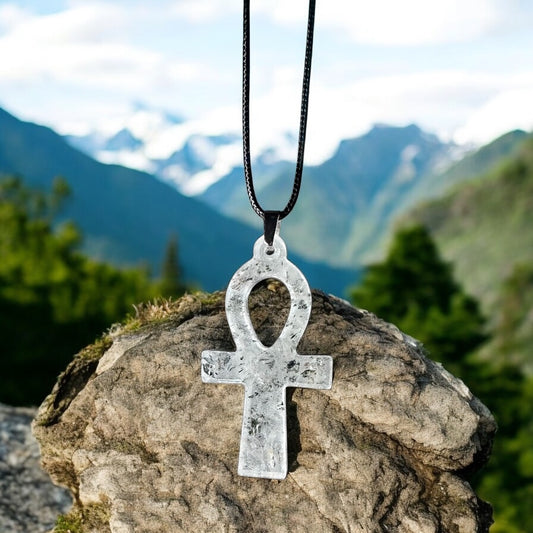 Dragon Fruit Quartz Ankh Necklace